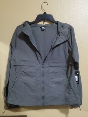 Women's Olive Hooded Windbreaker Jacket